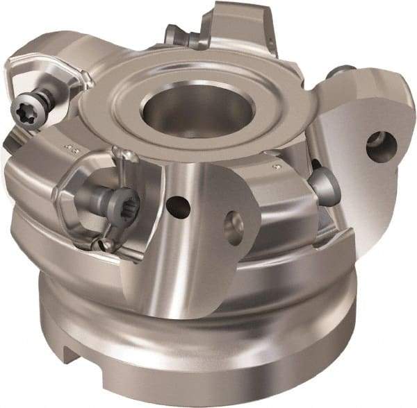 Seco - 5 Inserts, 48.8mm Cutter Diam, 1.8mm Max Depth of Cut, Indexable High-Feed Face Mill - 3/4" Arbor Hole Diam, 8.15mm Keyway Width, 40mm High, R220.21 Toolholder, 218.21-230 Inserts, Series High Feed 6 - Apex Tool & Supply