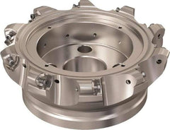 Seco - 10 Inserts, 145.2mm Cutter Diam, 1.8mm Max Depth of Cut, Indexable High-Feed Face Mill - 40mm Arbor Hole Diam, 16.4mm Keyway Width, 63mm High, R220.21 Toolholder, 218.21-230 Inserts, Series High Feed 6 - Apex Tool & Supply