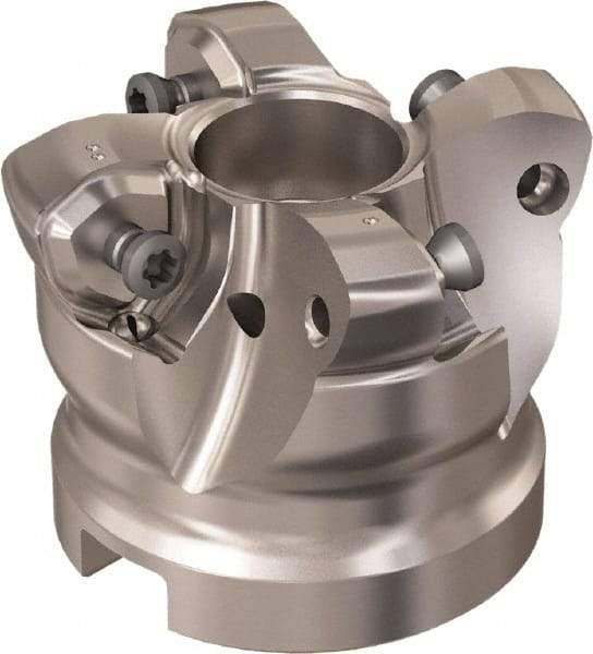 Seco - 4 Inserts, 35.6mm Cutter Diam, 1.8mm Max Depth of Cut, Indexable High-Feed Face Mill - 22mm Arbor Hole Diam, 10.4mm Keyway Width, 40mm High, R220.21 Toolholder, 218.21-230 Inserts, Series High Feed 6 - Apex Tool & Supply