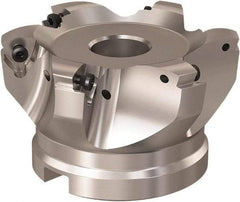 Seco - 6 Inserts, 68mm Cutter Diam, 1.8mm Max Depth of Cut, Indexable High-Feed Face Mill - 32mm Arbor Hole Diam, 14.4mm Keyway Width, 50mm High, R220.21 Toolholder, 218.21-230 Inserts, Series High Feed 6 - Apex Tool & Supply