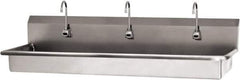 SANI-LAV - 65" Long x 16-1/2" Wide Inside, 1 Compartment, Grade 304 Stainless Steel (2) Person Wash-Station with Double Foot Valves - 16 Gauge, 68" Long x 20" Wide x 21-1/2" High Outside, 5-1/2" Deep - Apex Tool & Supply