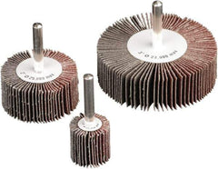 Camel Grinding Wheels - 3" Diam x 1-1/2" Face Width, Fine Aluminum Oxide Coated Mounted Flap Wheel - 1/4" Shank Mount, 120 Grit, X Weighted Cloth Backing, 20,000 Max RPM - Apex Tool & Supply