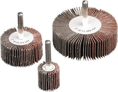 Camel Grinding Wheels - 2" Diam x 1" Face Width, Medium Aluminum Oxide Coated Mounted Flap Wheel - 1/4" Shank Mount, 40 Grit, X Weighted Cloth Backing, 25,000 Max RPM - Apex Tool & Supply