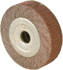 Camel Grinding Wheels - 6" Diam, 60 Grit Aluminum Oxide Unmounted Flap Wheels - 1" Hole, 1-1/2" Wide, Coated, Medium Grade, 5,000 Max RPM, X/Y Weighted Cloth Backing - Apex Tool & Supply