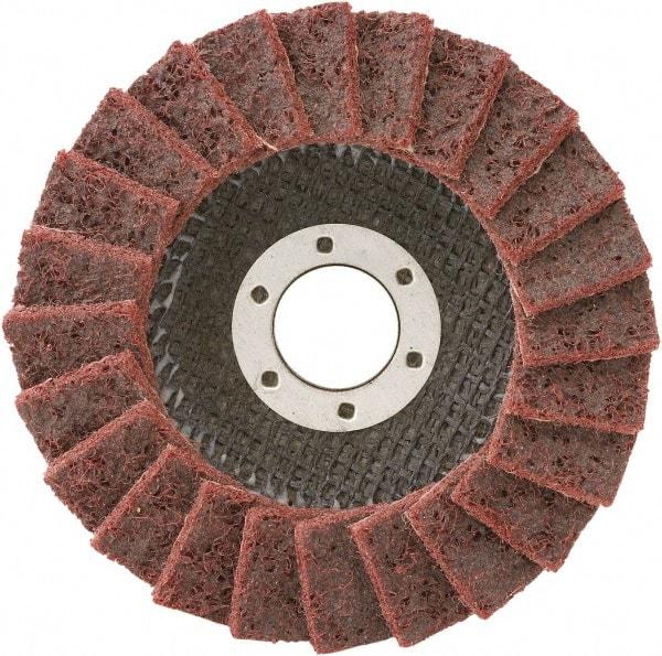 Camel Grinding Wheels - 80 Grit, 4-1/2" Disc Diam, 7/8" Center Hole, Type 29 Aluminum Oxide Flap Disc - 13,300 Max RPM, Non-Woven Backing, Arbor Attaching System, Non-Woven - Apex Tool & Supply