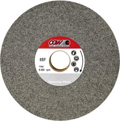 Camel Grinding Wheels - 8" Diam, 1" Face Width, 3" Center Hole, Fine Grade, Silicon Carbide Deburring Wheel - Convolute, Hard Density 9 Grade, 4,500 RPM - Apex Tool & Supply