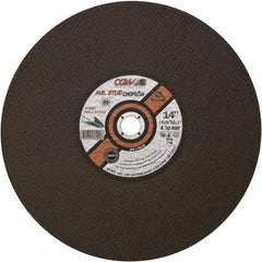Camel Grinding Wheels - 14" 30 Grit Aluminum Oxide Cutoff Wheel - 3/32" Thick, 1" Arbor, 4,400 Max RPM - Apex Tool & Supply