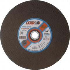Camel Grinding Wheels - 12" 24 Grit Aluminum Oxide Cutoff Wheel - 1/8" Thick, 1" Arbor, 5,100 Max RPM - Apex Tool & Supply