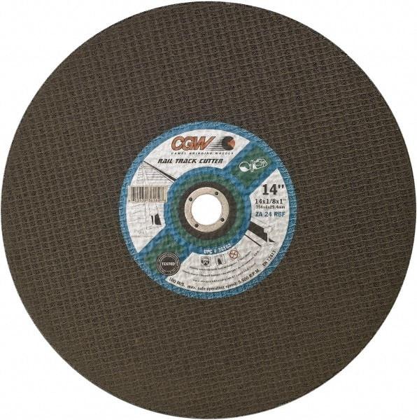 Camel Grinding Wheels - 16" 24 Grit Aluminum Oxide Cutoff Wheel - 1/8" Thick, 1" Arbor, 4,800 Max RPM - Apex Tool & Supply