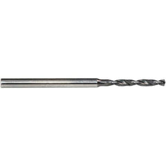 Emuge - 0.95mm, 140° Point, Solid Carbide Micro Drill Bit - 51.5mm OAL, 7.3mm Flute Length, 3mm Shank Diam, Series EF-Micro - Apex Tool & Supply