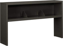 Hon - 1 Shelf, 34-3/4" High x 60" Wide Bookcase - 13-1/2" Deep, High-Pressure Laminate/Steel, Charcoal - Apex Tool & Supply
