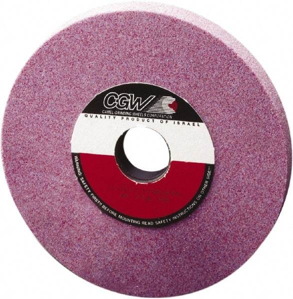 Camel Grinding Wheels - 8" Diam x 1-1/4" Hole x 1/2" Thick, J Hardness, 46 Grit Surface Grinding Wheel - Ceramic, Type 1, Medium Grade, Vitrified Bond, No Recess - Apex Tool & Supply