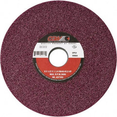 Camel Grinding Wheels - 8" Diam x 1-1/4" Hole x 1/2" Thick, H Hardness, 46 Grit Surface Grinding Wheel - Aluminum Oxide, Type 1, Medium Grade, Vitrified Bond, No Recess - Apex Tool & Supply