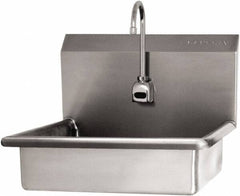 SANI-LAV - 19" Long x 15-1/2" Wide Inside, 1 Compartment, Grade 304 Stainless Steel Hand Sink Wall Mount with Electronic Faucet - 16 Gauge, 22" Long x 19" Wide x 20-1/2" High Outside, 5" Deep - Apex Tool & Supply