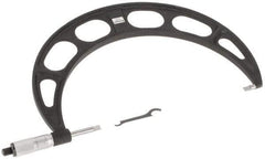 Starrett - 9" to 10" Mechanical Satin Chrome Coated Blade Micrometer - 0.001" Graduation, 0.76mm Blade Thickness, Speeder Thimble - Apex Tool & Supply