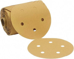 3M - 5" Diam, 150 Grit FEPA, Aluminum Oxide Adhesive PSA Disc - Very Fine Grade, Gold, C Weighted Backing, Flexible, 12,000 Max RPM, Use with Random Orbital Sanders - Apex Tool & Supply
