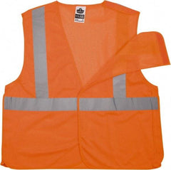 Ergodyne - Size 4X/5XL High Visibility Orange Mesh Breakaway Vest - 58 to 64" Chest, ANSI/ISEA 107, Hook & Loop Closure, 1 Pocket, Polyester - Apex Tool & Supply