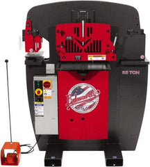 Edwards Manufacturing - 11-3/16" Throat Depth, 55 Ton Punch Pressure, 1-1/16" in 5/8" Punch Capacity Ironworker - 5 hp, 1 Phase, 230 Volts, 44-3/8" Wide x 55-1/4" High x 36-1/8" Deep - Apex Tool & Supply