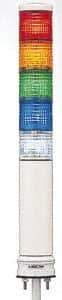 Schneider Electric - Blue, Clear, Green, Orange & Red LED Flashing & Steady Stackable Tower Light with Buzzer - 70 to 85 dB, Base Mount, IP54, 24V, 14 to 122°F - Apex Tool & Supply