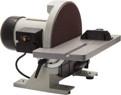 Enco - 12" Diam, 1,700 RPM, Single Phase Disc Sanding Machines - 16-3/8" Long Table x 6-7/8" Table Width, 16" Overall Length x 15.7" Overall Height - Apex Tool & Supply