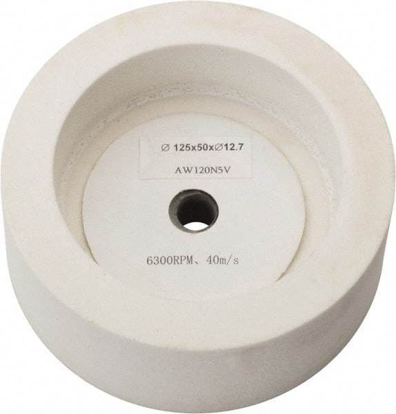 Value Collection - 120 Grit Aluminum Oxide Bench & Pedestal Grinding Wheel - 5" Diam x 1/2" Hole x 2" Thick, 3450 Max RPM, I Hardness, Fine Grade , Vitrified Bond - Apex Tool & Supply