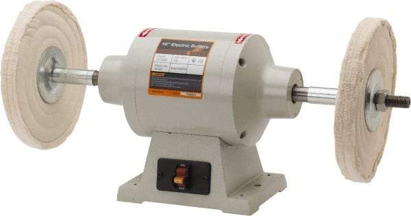Enco - 10" Wheel Diam x 3/4" Wheel Width, 1 hp Buffer - 3/4" Arbor Hole Diam, 1 Phase, 3,450 Max RPM, 120 Volts - Apex Tool & Supply