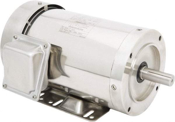 Leeson - 2 Max hp, 1,800 Max RPM, Premium Efficient Electric AC DC Motor - 230/460 V Input, Three Phase, 145TC Frame, 7/8" Shaft Diam, C-Face with Base Mount, TEFC Enclosure - Apex Tool & Supply