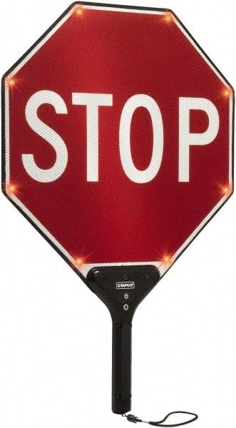 TAPCO - "Stop", 18" Wide x 24" High, Aluminum Stop & Yield Signs - 0.08" Thick, Red/White, Diamond Grade Reflectivity, Octagon, Post Mount - Apex Tool & Supply