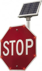 TAPCO - "Stop", 24" Wide x 24" High, Aluminum Stop & Yield Signs - 0.08" Thick, Red/White, Diamond Grade Reflectivity, Octagon, Post Mount - Apex Tool & Supply