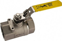 Apollo - 1-1/2" Pipe, Standard Port, Stainless Steel Standard Ball Valve - 2 Piece, NPT Ends, Locking Lever Handle, 600 WOG, 150 WSP - Apex Tool & Supply