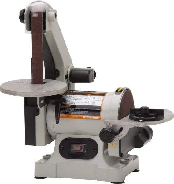 Enco - 30 Inch Long x 1 Inch Wide Belt, 5 Inch Diameter, Vertical Combination Sanding Machine - 3,340 Ft./min Belt Speed, 1/3 HP, Single Phase - Apex Tool & Supply
