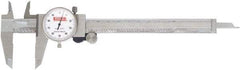SPI - 0mm to 300mm Range, 0.02 mm Graduation, 2mm per Revolution, Dial Caliper - White Face, 64mm Jaw Length, Accurate to 0.04mm - Apex Tool & Supply