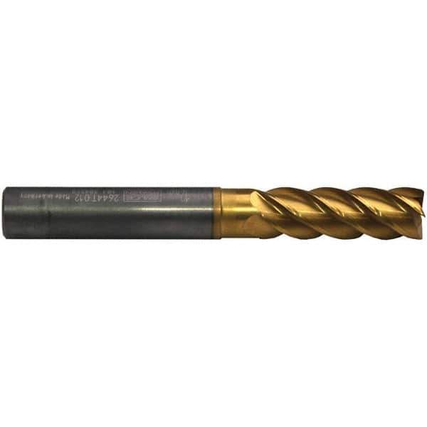 Emuge - 3mm Diam, 9mm LOC, 4 Flute Solid Carbide Roughing & Finishing End Mill - TiN/TiAlN Finish, 62mm OAL, 6mm Shank Diam, Cylindrical Shank, 42° Helix, Extra Long Length - Apex Tool & Supply