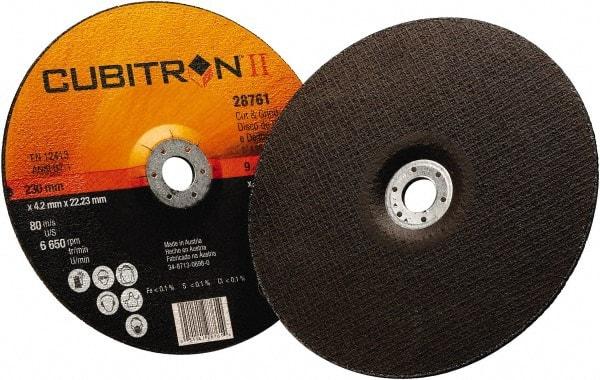 3M - 36 Grit, 9" Wheel Diam, 1/8" Wheel Thickness, 7/8" Arbor Hole, Type 27 Depressed Center Wheel - Ceramic, 6,650 Max RPM - Apex Tool & Supply