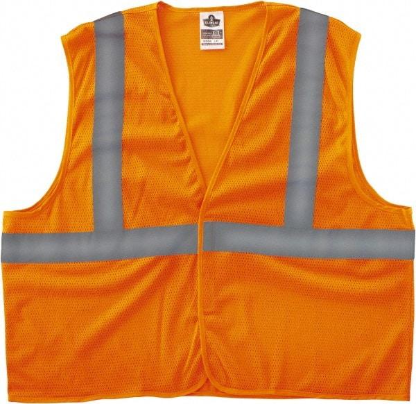 Ergodyne - Size 4X/5XL High Visibility Orange Mesh General Purpose Vest - 58 to 64" Chest, ANSI/ISEA 107, Hook & Loop Closure, Polyester - Apex Tool & Supply