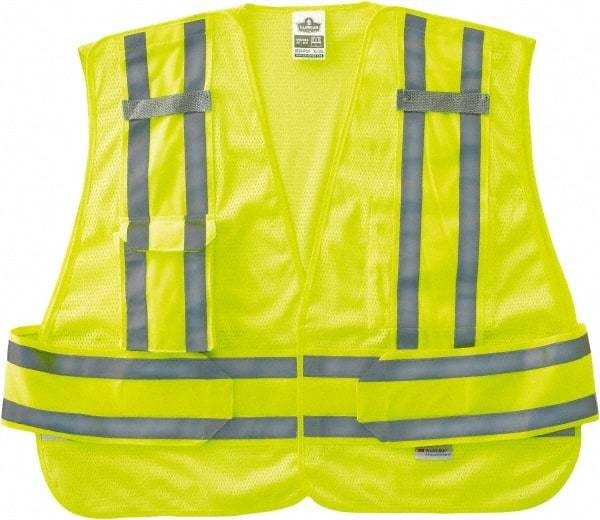 Ergodyne - Size 3X/4XL High Visibility Lime Mesh Expandable Vest - 56 to 62" Chest, ANSI/ISEA 107, Hook & Loop Closure, 2 Pockets, Polyester - Apex Tool & Supply