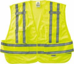 Ergodyne - Size M/L High Visibility Lime Mesh Expandable Vest - 40 to 48" Chest, ANSI/ISEA 107, Hook & Loop Closure, 2 Pockets, Polyester - Apex Tool & Supply