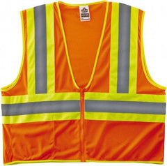 Ergodyne - Size S/M High Visibility Lime Mesh General Purpose Vest - 36 to 44" Chest, ANSI/ISEA 107, Zipper Closure, 1 Pocket, Polyester - Apex Tool & Supply