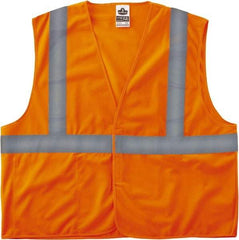 Ergodyne - Size L/XL High Visibility Orange Solid General Purpose Vest - 44 to 52" Chest, ANSI/ISEA 107, Hook & Loop Closure, 3 Pockets, Polyester - Apex Tool & Supply