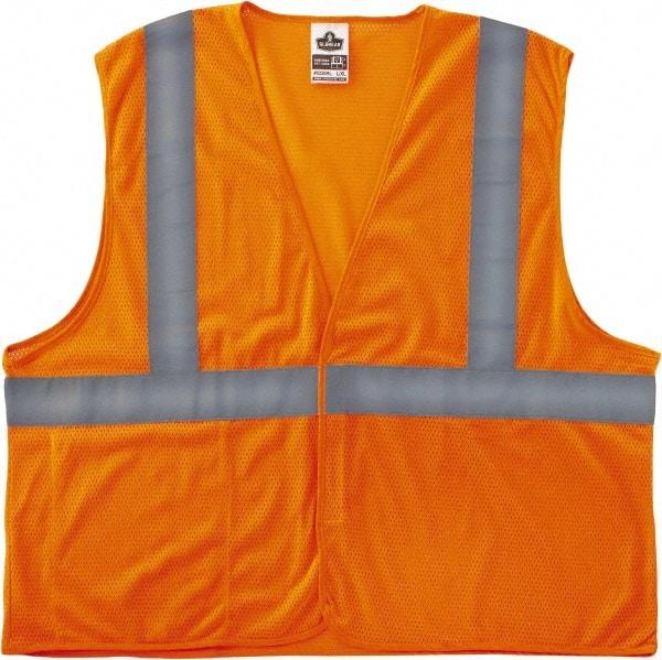 Ergodyne - Size L/XL High Visibility Orange Mesh General Purpose Vest - 44 to 52" Chest, ANSI/ISEA 107, Hook & Loop Closure, 3 Pockets, Polyester - Apex Tool & Supply