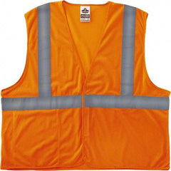 Ergodyne - Size 4X/5XL High Visibility Orange Mesh General Purpose Vest - 58 to 64" Chest, ANSI/ISEA 107, Hook & Loop Closure, 3 Pockets, Polyester - Apex Tool & Supply