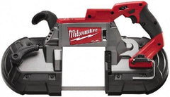 Milwaukee Tool - 18 Volt, 44-7/8" Blade, 380 SFPM Cordless Portable Bandsaw - 5" (Round) & 5 x 5" (Rectangle) Cutting Capacity, Lithium-Ion Battery Not Included - Apex Tool & Supply