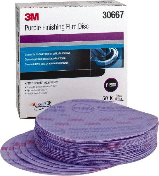 3M - 6" Diam, 1,500 Grit, Aluminum Oxide Hook & Loop Disc - Ultra Fine Grade, Coated - Apex Tool & Supply