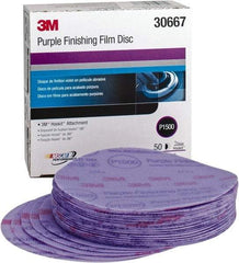 3M - 6" Diam, 1,500 Grit, Aluminum Oxide Hook & Loop Disc - Ultra Fine Grade, Coated - Apex Tool & Supply