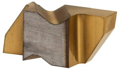 Hertel - 4250IG Grade HC335, 6.35mm Cutting Width Carbide Grooving Insert - 6.35mm Max Depth of Cut, Right Hand, TiN Finish - Apex Tool & Supply
