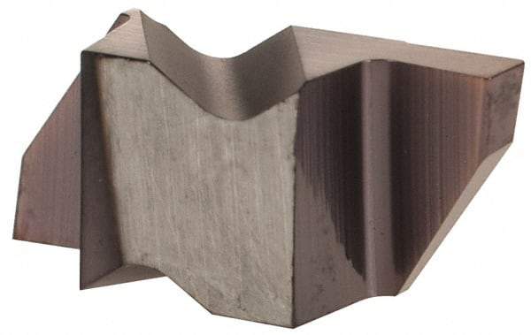 Hertel - 4125IG Grade HC225, 3.18mm Cutting Width Carbide Grooving Insert - 6.35mm Max Depth of Cut, Left Hand, TiAlN Finish - Apex Tool & Supply