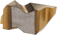Hertel - 2047IG Grade HC335, 1.19mm Cutting Width Carbide Grooving Insert - 1.27mm Max Depth of Cut, Right Hand, TiN Finish - Apex Tool & Supply