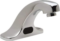 Zurn - Chrome Plated Electronic Internal Temperature Control Mixer Sensor Faucet - Powered by 4 AA Batteries, Standard Spout, Single Hole Mounting Centers - Apex Tool & Supply