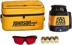 Johnson Level & Tool - 1,500' (Exterior) Measuring Range, 1/8" at 100' Accuracy, Self-Leveling Rotary Laser - 200, 500 RPM, 2 Beams, C Battery Included - Apex Tool & Supply