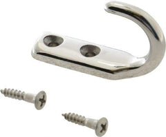 Sugatsune - 19/32" Wide x 2-1/8" High x 7/32" Thick, Wall Hook - 1-1/4" Projection, Polished - Apex Tool & Supply